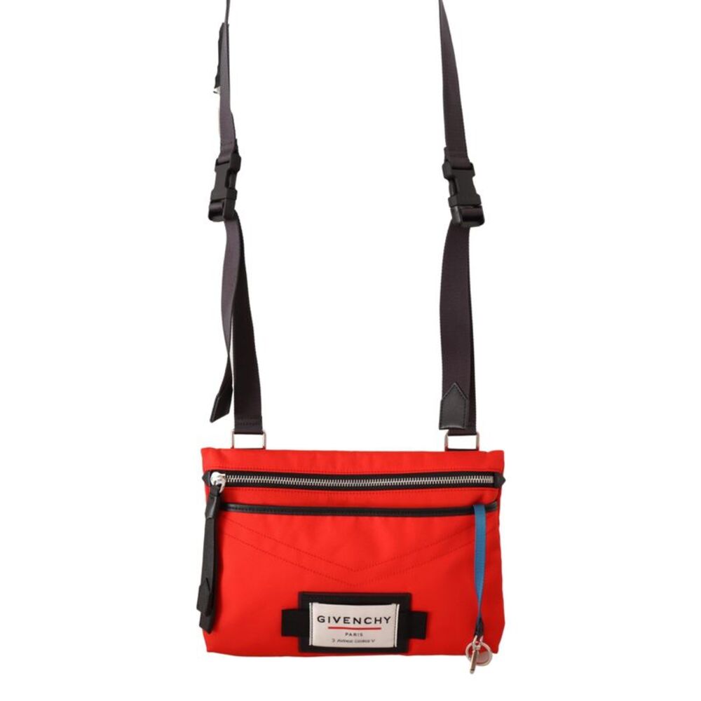Givenchy Red Polyamide Downtown Flat Crossbody Men's Bag